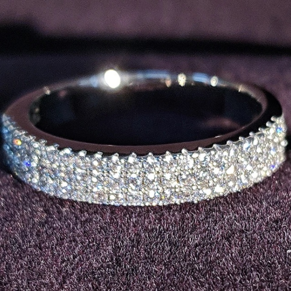 Sterling silver eternity wedding band ring - Picture 5 of 8